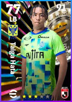 Taiga Hata eFootball 2026 player card — 77 OVR LB