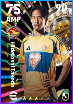 Hidetoshi Takeda eFootball 2026 player card — 75 OVR AMF