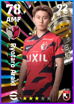Ryotaro Araki eFootball 2026 player card — 78 OVR AMF