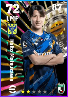 Kaito Matsuzawa eFootball 2026 player card — 72 OVR LMF