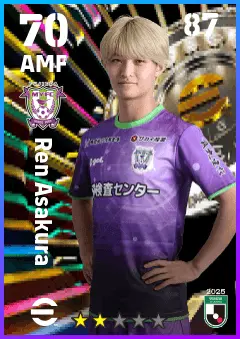 Ren Asakura eFootball 2026 player card — 70 OVR AMF
