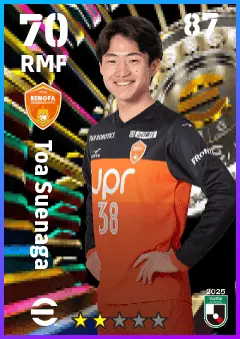 Toa Suenaga eFootball 2026 player card — 70 OVR RMF