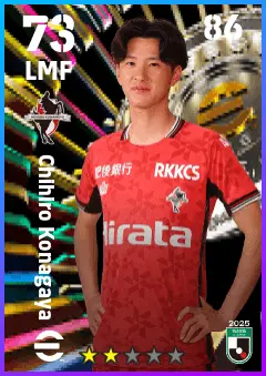 Chihiro Konagaya eFootball 2026 player card — 73 OVR LMF