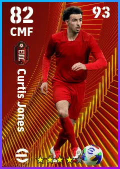 Curtis Jones eFootball 2026 player card — 82 OVR CMF