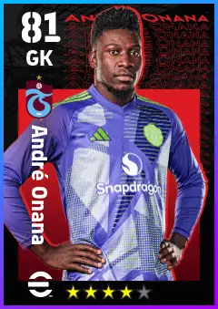 Andre Onana eFootball 2026 player card — 81 OVR GK