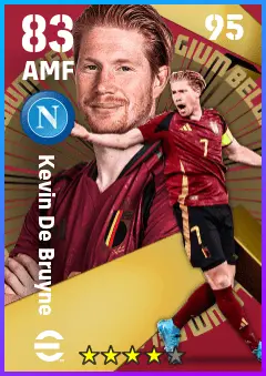 Kevin De Bruyne eFootball 2026 player card — 83 OVR AMF