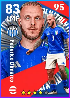 Federico Dimarco eFootball 2026 player card — 83 OVR LMF