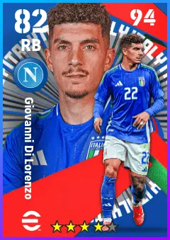 Giovanni Di Lorenzo eFootball 2026 player card — 82 OVR RB