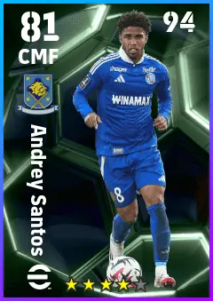 Andrey Santos eFootball 2026 player card — 81 OVR CMF