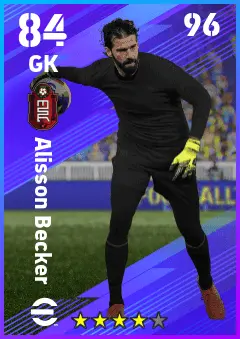 Alisson Becker eFootball 2026 player card — 84 OVR GK