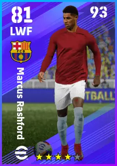 Marcus Rashford eFootball 2026 player card — 81 OVR LWF