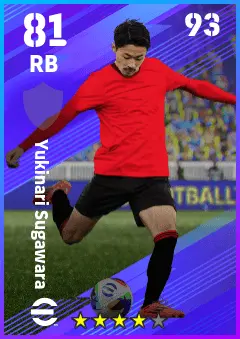 Yukinari Sugawara eFootball 2026 player card — 81 OVR RB