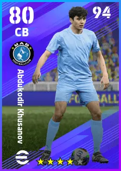 Abdukodir Khusanov eFootball 2026 player card — 80 OVR CB