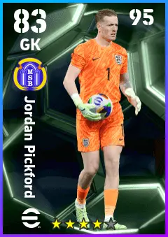Jordan Pickford eFootball 2026 player card — 83 OVR GK