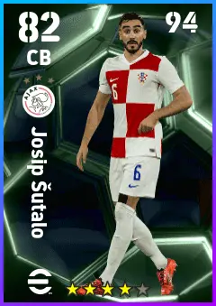 Josip Sutalo eFootball 2026 player card — 82 OVR CB