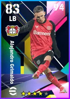 Alejandro Grimaldo eFootball 2026 player card — 83 OVR LB