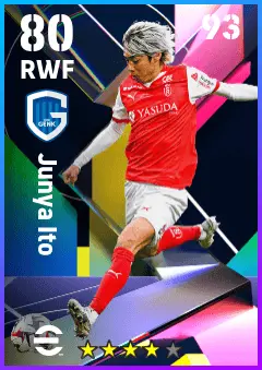 Junya Ito eFootball 2026 player card — 80 OVR RWF