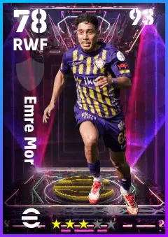 Emre Mor eFootball 2026 player card — 78 OVR RWF