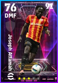 Joseph Attamah eFootball 2026 player card — 76 OVR DMF