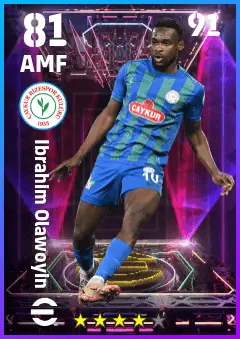 Ibrahim Olawoyin eFootball 2026 player card — 81 OVR AMF