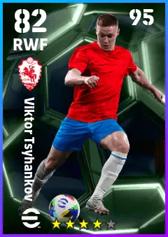 Viktor Tsygankov eFootball 2026 player card — 82 OVR RWF
