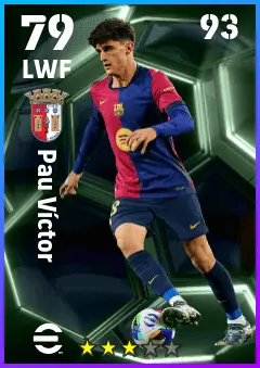 Pau Victor eFootball 2026 player card — 79 OVR LWF