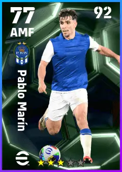 Pablo Marin eFootball 2026 player card — 77 OVR AMF