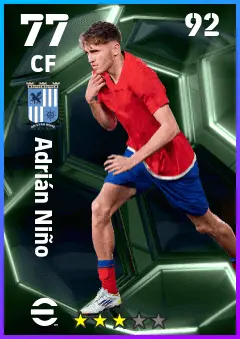 Adrian Nino eFootball 2026 player card — 77 OVR CF
