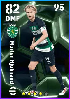 Morten Hjulmand eFootball 2026 player card — 82 OVR DMF