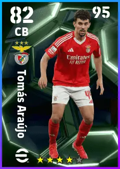 Tomas Araujo eFootball 2026 player card — 82 OVR CB