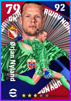 Orjan Nyland eFootball 2026 player card — 79 OVR GK