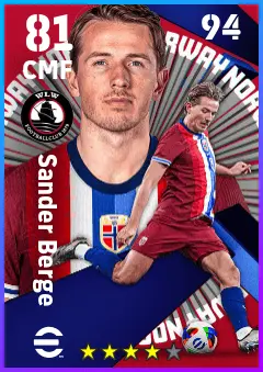 Sander Berge eFootball 2026 player card — 81 OVR CMF