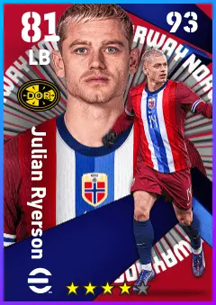 Julian Ryerson eFootball 2026 player card — 81 OVR LB