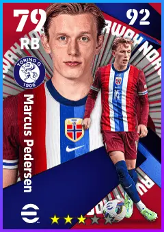 Marcus Pedersen eFootball 2026 player card — 79 OVR RB