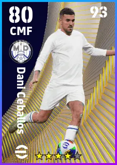 Dani Ceballos eFootball 2026 player card — 80 OVR CMF