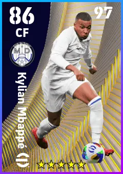 Kylian Mbappe eFootball 2026 player card — 86 OVR CF