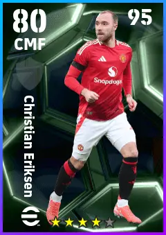 Christian Eriksen eFootball 2026 player card — 80 OVR CMF