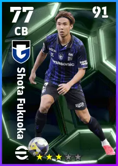 Shota Fukuoka eFootball 2026 player card — 77 OVR CB