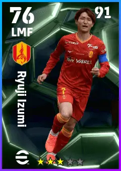 Ryuji Izumi eFootball 2026 player card — 76 OVR LMF