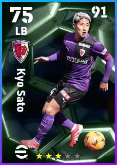 Kyo Sato eFootball 2026 player card — 75 OVR LB