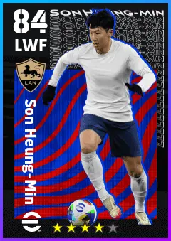 Son Heung-Min eFootball 2026 player card — 84 OVR LWF