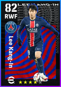 Lee Kang-In eFootball 2026 player card — 82 OVR RWF