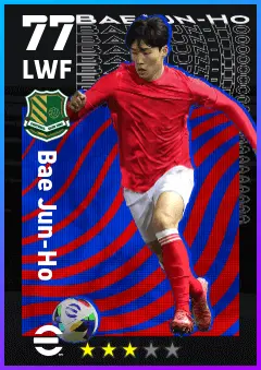 Bae Jun-Ho eFootball 2026 player card — 77 OVR LWF