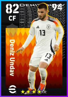 Deniz Undav eFootball 2026 player card — 82 OVR CF