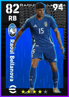 Raoul Bellanova eFootball 2026 player card — 82 OVR RB