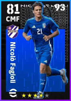 Nicolo Fagioli eFootball 2026 player card — 81 OVR CMF