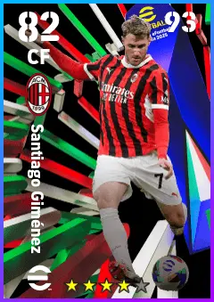 Santiago Gimenez eFootball 2026 player card — 82 OVR CF