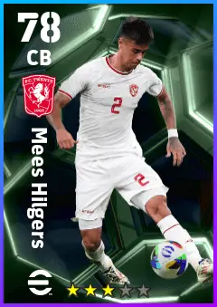 Mees Hilgers eFootball 2026 player card — 78 OVR CB