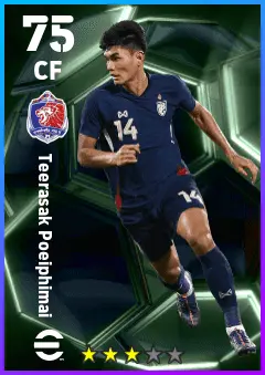 Teerasak Poeiphimai eFootball 2026 player card — 75 OVR CF