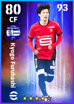 Kyogo Furuhashi eFootball 2026 player card — 80 OVR CF